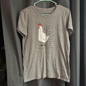 Life Is Good Gray Chicken Graphic Tee